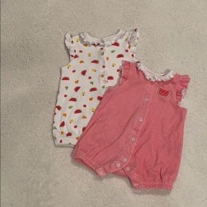Little Me Fruit 2-Pack Rompers